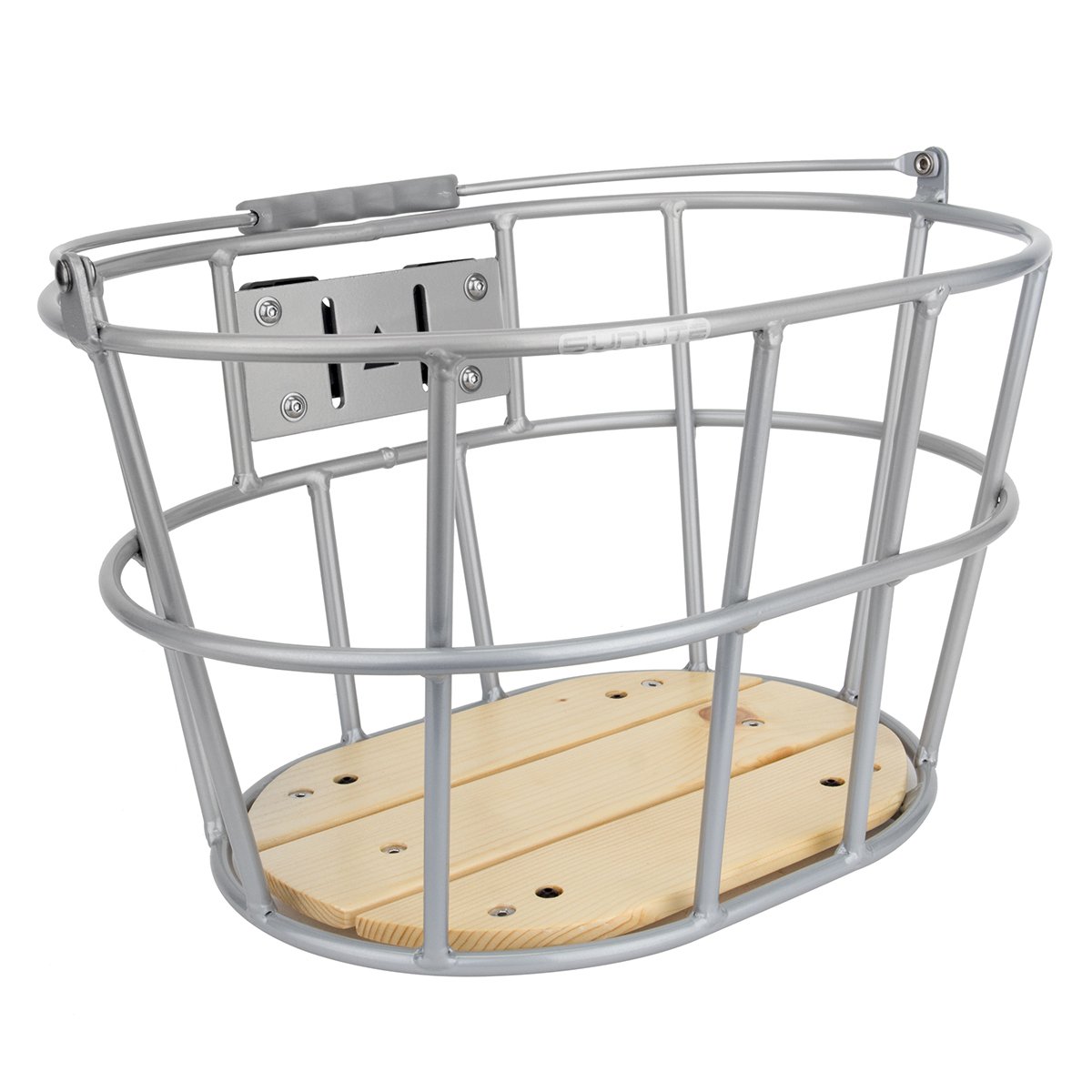 Sunlite Woody QR Basket - 15 x 11 x 9 Inches, Silver Storage Basket for Home Organization | Perfect for Shelves, Closets, and Office Storage