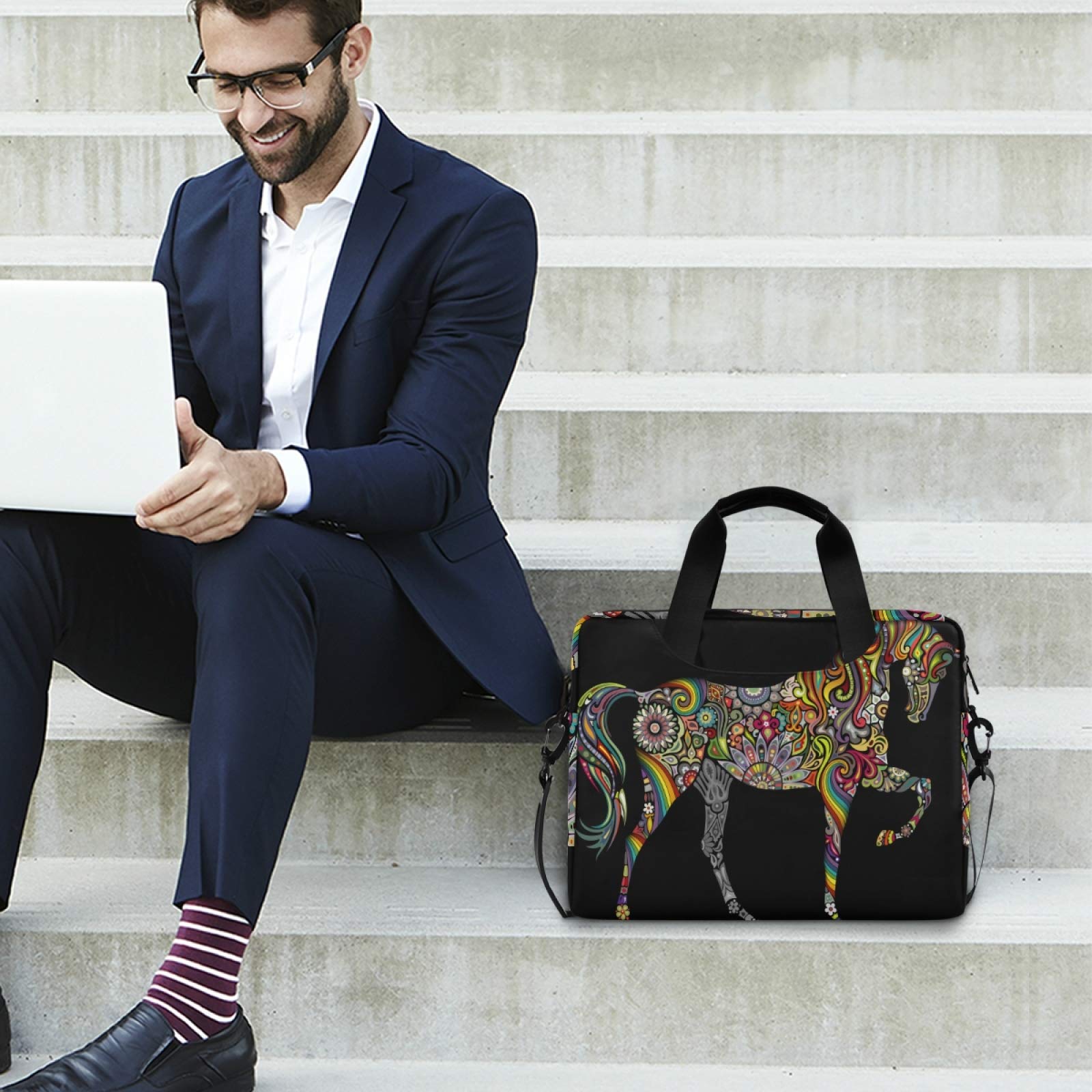 Premium 13-15.6 Inch Laptop Bag with Shoulder Strap - Durable Polyester Laptop Case for Men, Women & Students - Perfect for Work, School & Travel - Fits MacBook, Dell, HP & More