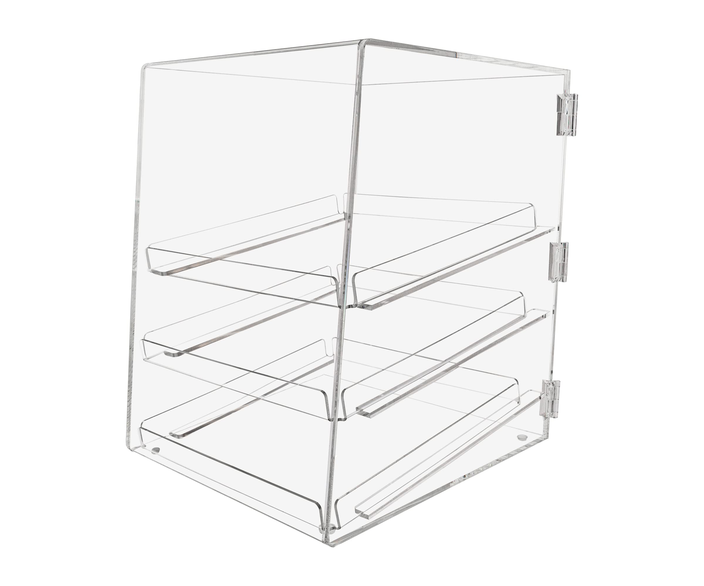 Acrylic Pastry Display Case with 3 Trays - Perfect for Donuts, Bagels, Cookies & Bakery Treats | Ideal for Bakeries, Cafes & Dessert Shops