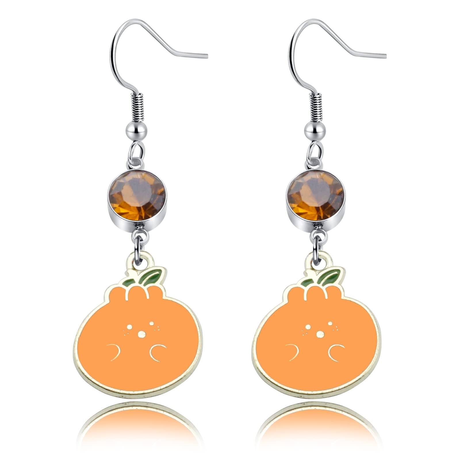 Stylish Fruit Earrings for Women - Cute Banana, Tangerine & Orange Dangle Earrings with Birthstones | Perfect Gift for Girls, Teens & Women | Great for Summer Outfits, Beach Vacations & Casual Wear