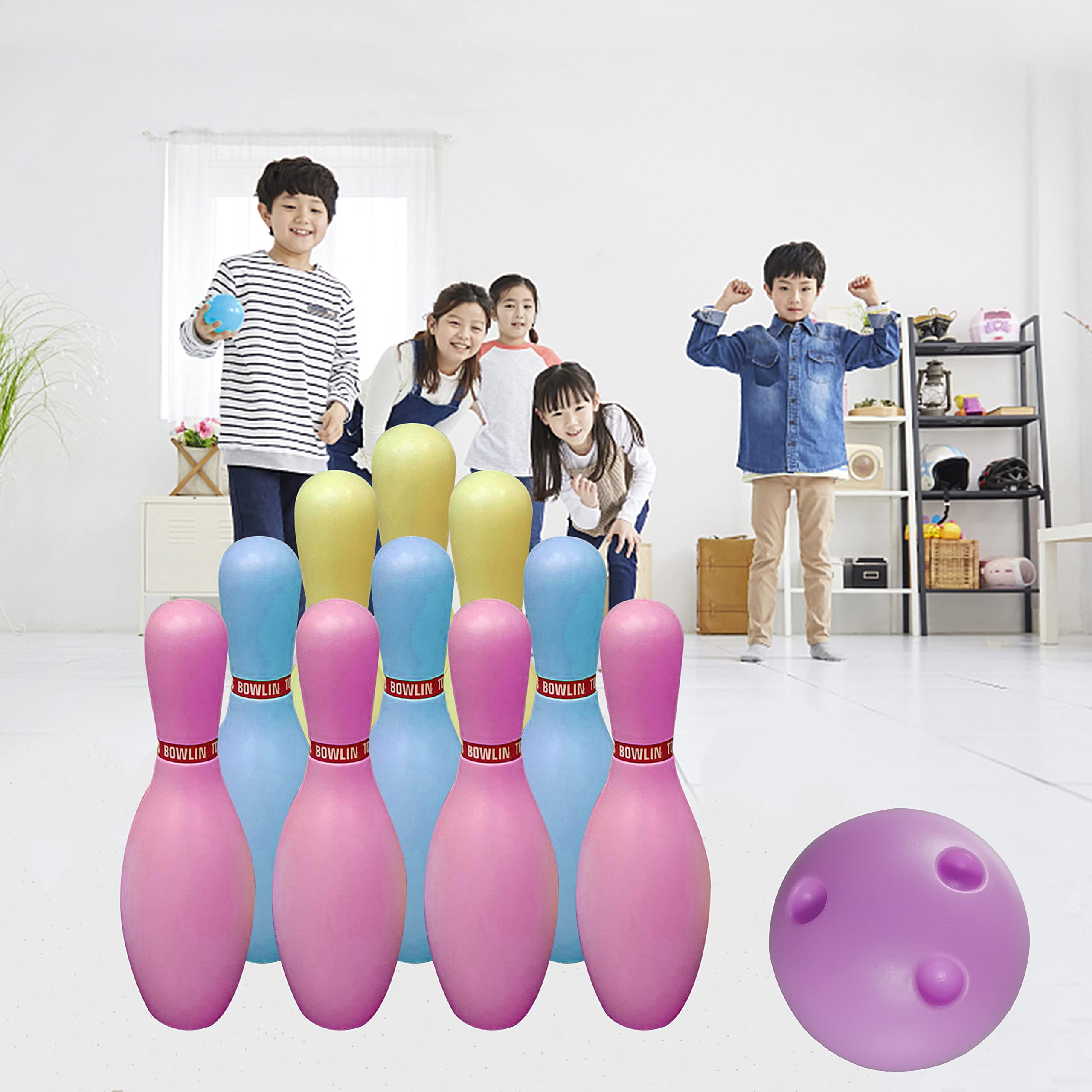 OceanWings LED Light Up Bowling Set for Kids - 10 Pins & 2 Glow Bowling Balls - Fun Indoor/Outdoor Sports Game for Toddlers Ages 3-6 - Perfect Birthday Gift for Boys & Girls - Great for Parties, Backyard Games & Family Fun Nights