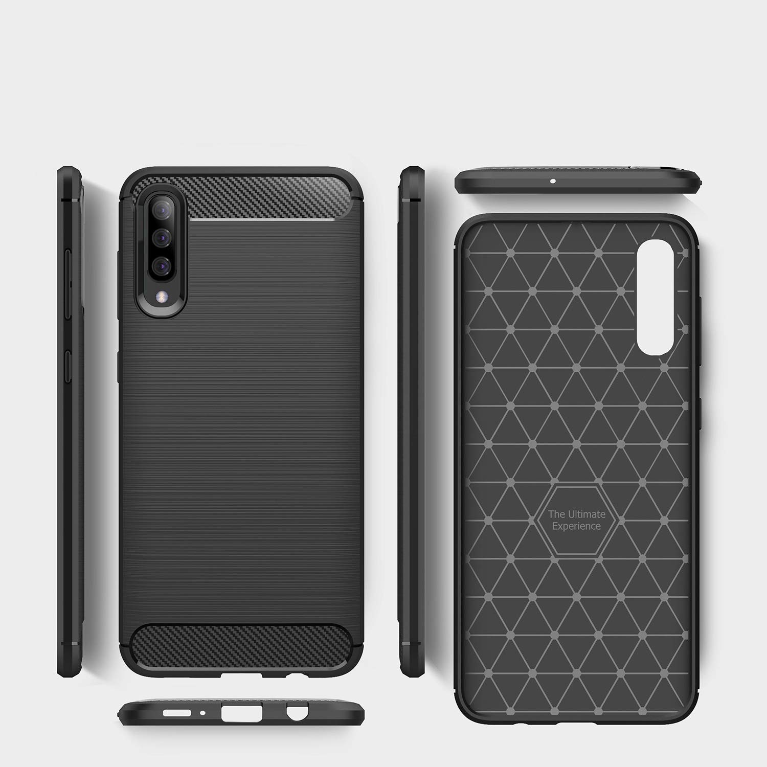 Premium Carbon Fiber Phone Case for Samsung Galaxy A50 / A50s / A30s - Slim Protective Cover with Shock Absorption - Perfect for Work, Travel & Outdoor Activities (Black)