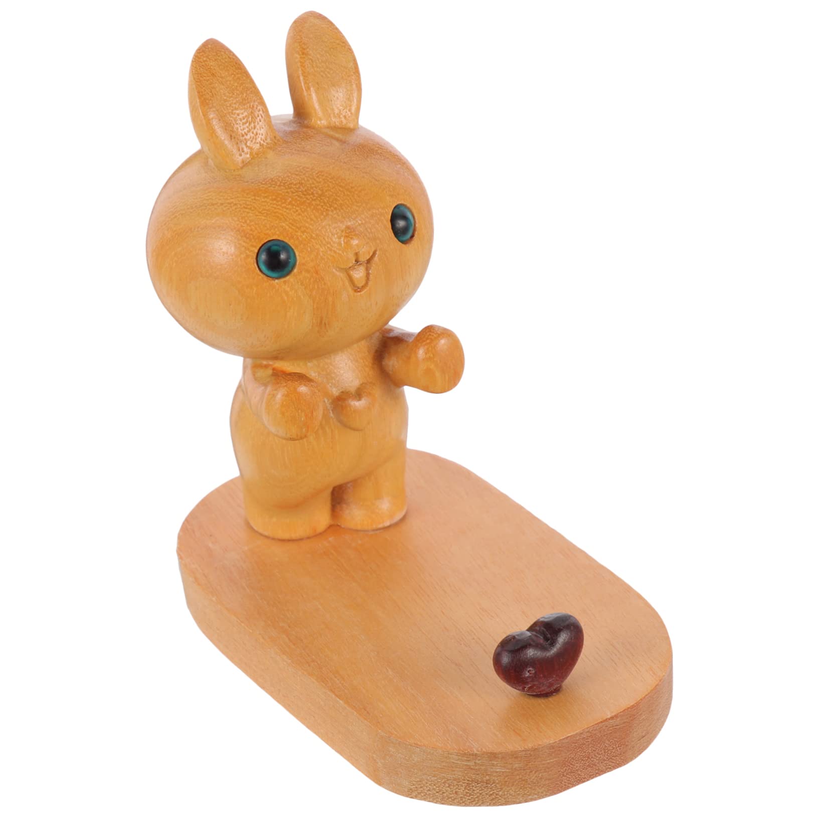 3-Pack Wooden Rabbit-Shaped Phone Stand - Portable Desktop Cell Phone Holder for Home, Office, and Travel Use