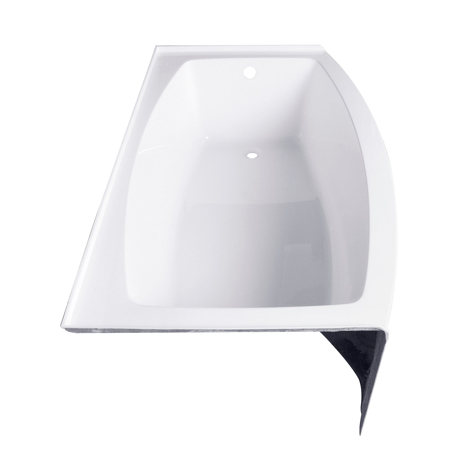 Aqua Eden VTDR663222R 66-Inch Acrylic Curved Rectangular Apron 3-Wall Alcove Bathtub - Right Hand Drain, Glossy White - Perfect for Modern Bathroom Renovations & Spa-Like Relaxation