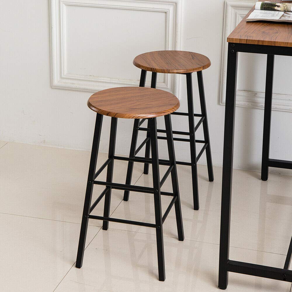 Light Brown 3-Piece Pub Table Set with Bar Stools - 41.75