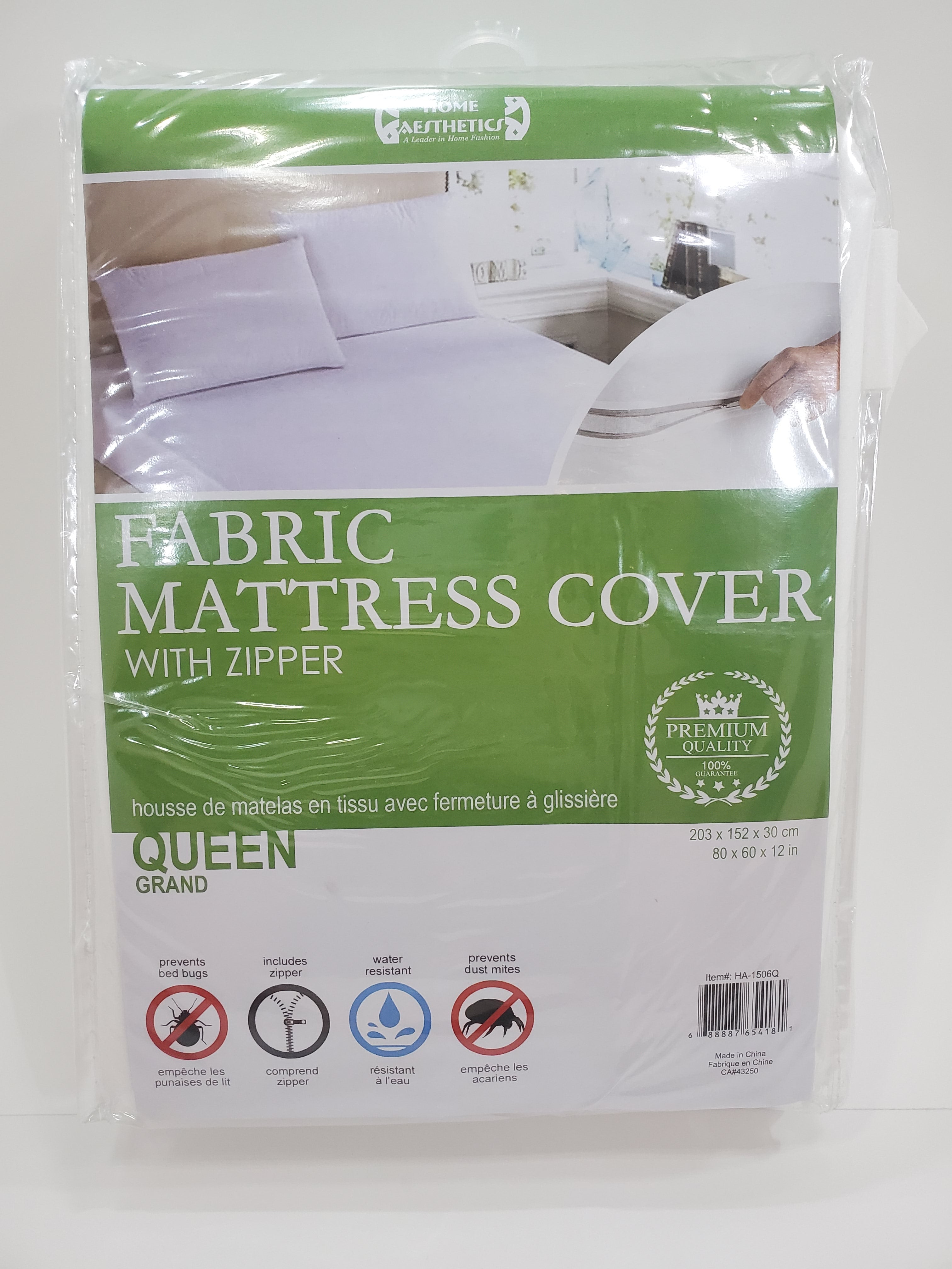 Premium Queen Mattress Cover with Zipper - Waterproof, Hypoallergenic Bedding Protector for Allergies & Dust Mites - Soft Breathable Fabric for Home & Guest Room Use
