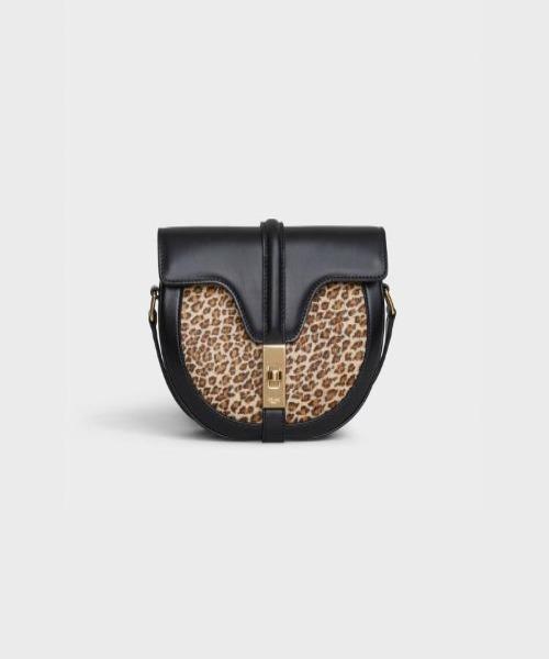 Celine Small Besace 16 Bag in Pony Calfskin with Leopard Print - Luxury Crossbody Bag for Women | Perfect for Date Night, Office & Travel