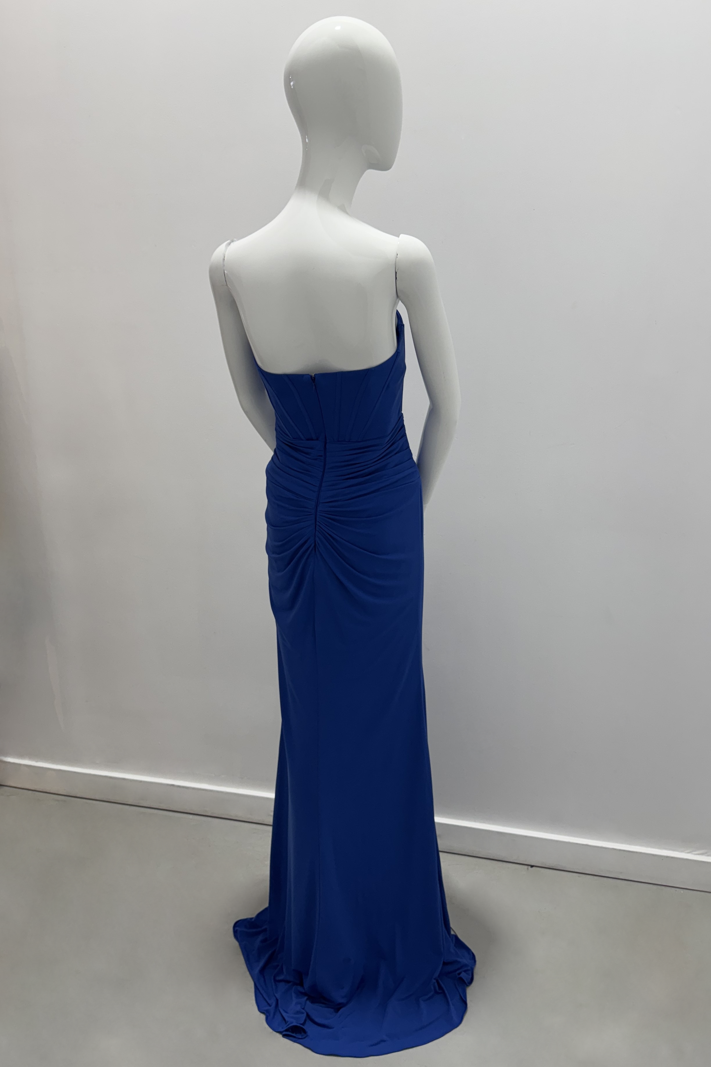 Elegant Gathered Ruched Cutout Gown - Women's Formal Evening Dress for Prom, Wedding & Special Occasions