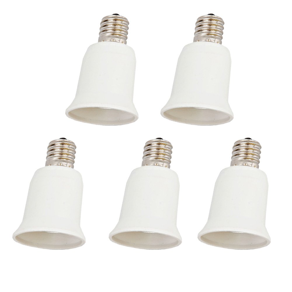 5-Pack E17 to E26 LED Light Bulb Base Adapter Converter - Perfect for Chandeliers, Ceiling Fans & Vintage Lamps