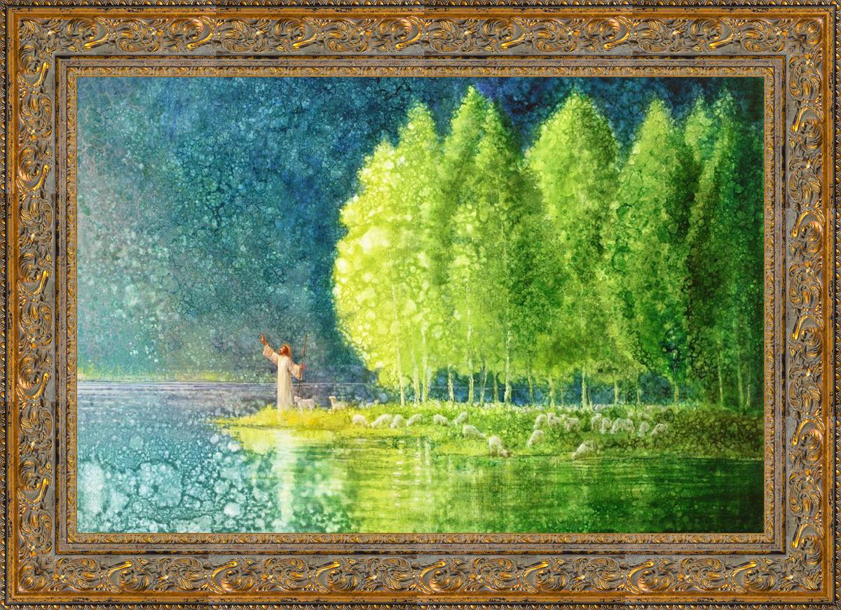 Beside Still Waters - Premium Home Decor & Wall Art for Living Room, Bedroom, Office | Calming Landscape Painting for Relaxation & Meditation Spaces