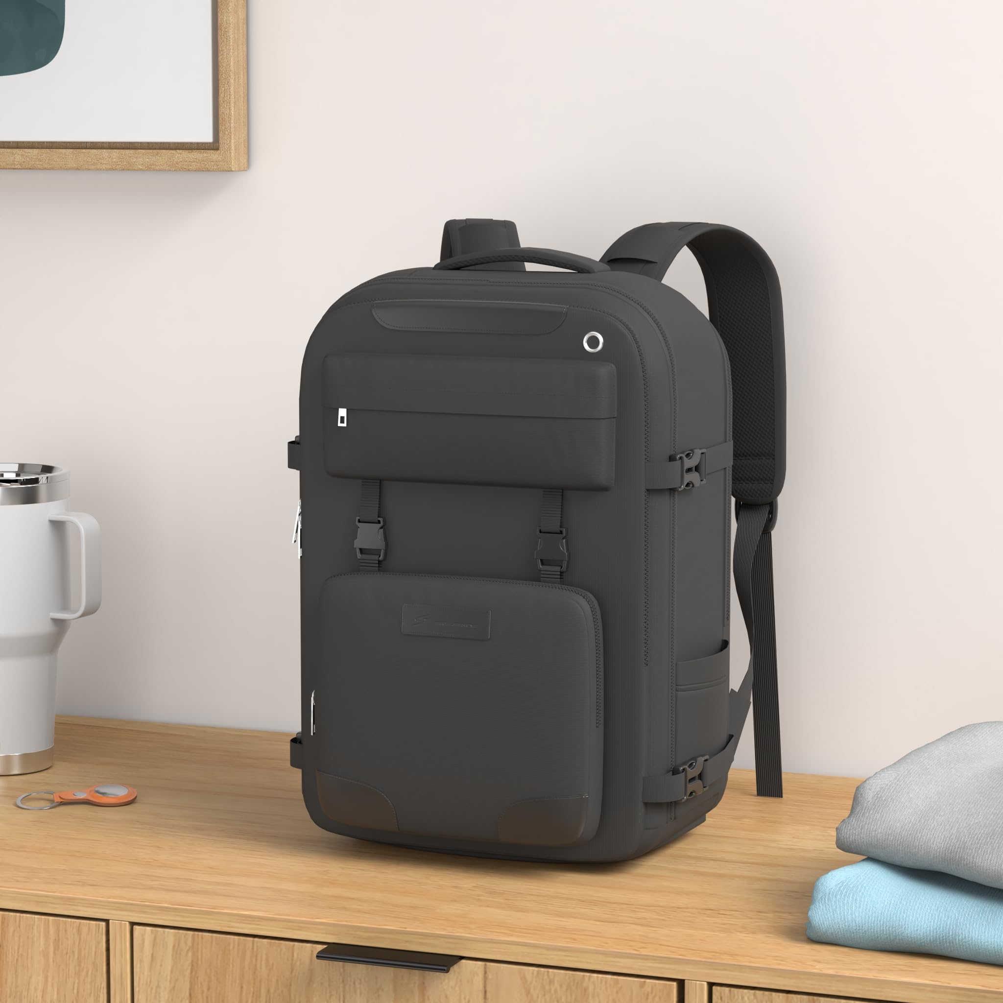 Maelstrom 25L Waterproof Travel Backpack for Women & Men - 17-Inch Laptop Compartment, Detachable Crossbody Bag & Shoe Storage - Ideal for Air Travel, Commuting & Weekend Getaways