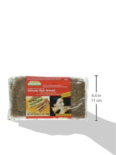 Mestemacher Rye Whole Grain Bread - 17.6 oz (1 Pack) | Healthy German-Style Bread for Sandwiches, Toast & Breakfast | High Fiber & No Preservatives