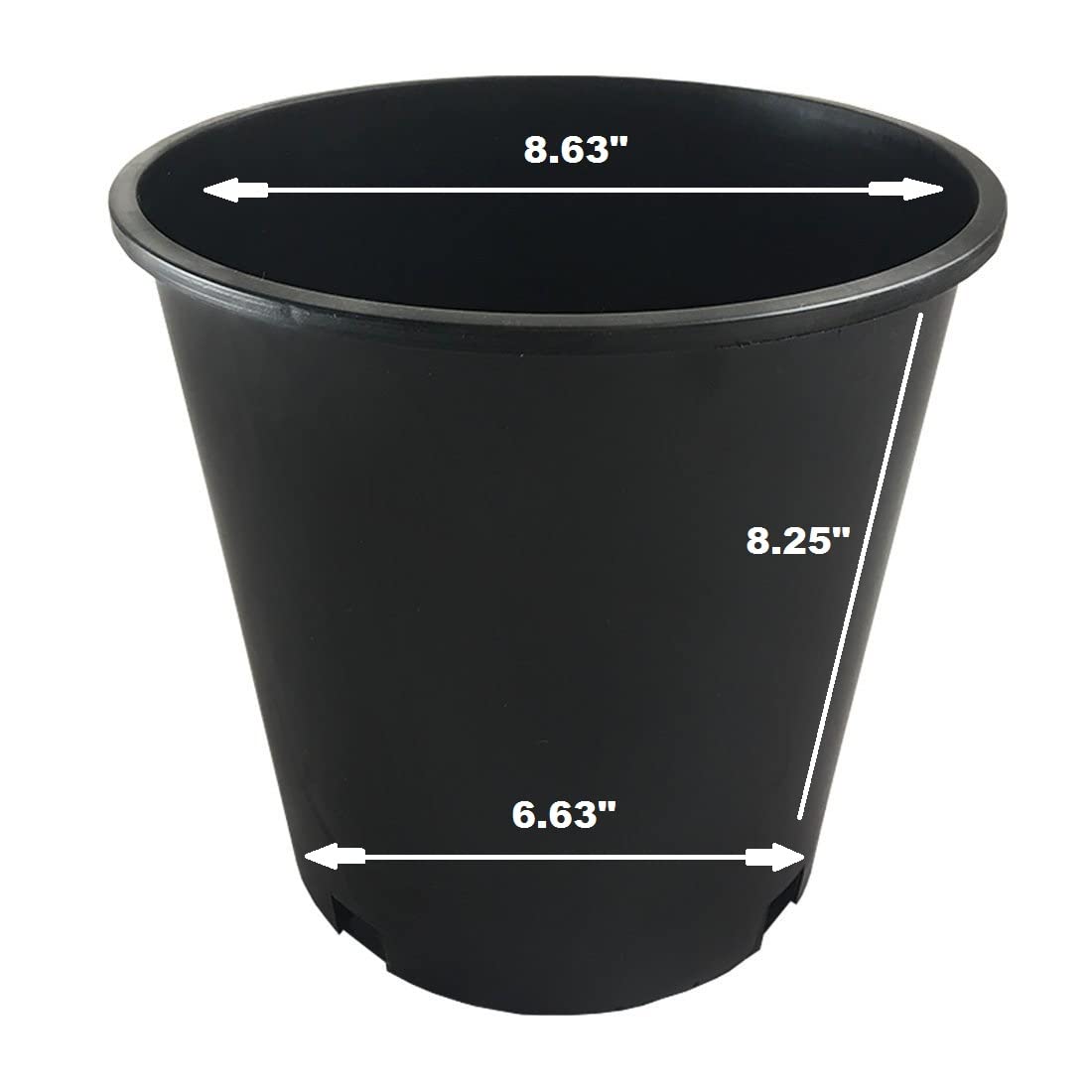 50-Pack 2 Gallon Premium Black Plastic Nursery Pots - Heavy Duty Garden Planters for Seedlings, Flowers & Vegetables - Ideal for Indoor/Outdoor Gardening, Greenhouses & Commercial Nurseries