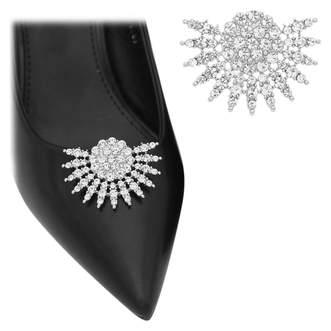 2 Pcs Detachable Rhinestone Shoe Buckles - Elegant Metal Shoe Clips & Charms for Wedding, High Heels, Pumps & Sandals - Perfect Bridal Accessories for Special Occasions