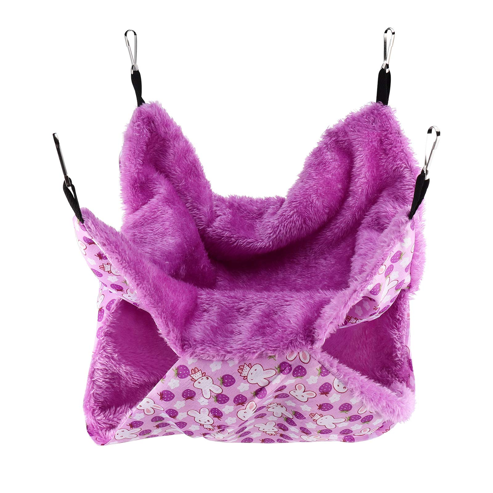 TEHAUX Soft Double Layer Hamster Hammock - Cozy Hanging Pet Swing Bed for Small Animals - Perfect for Guinea Pigs, Mice & Rodents - Ideal for Cage Accessories & Small Pet Comfort