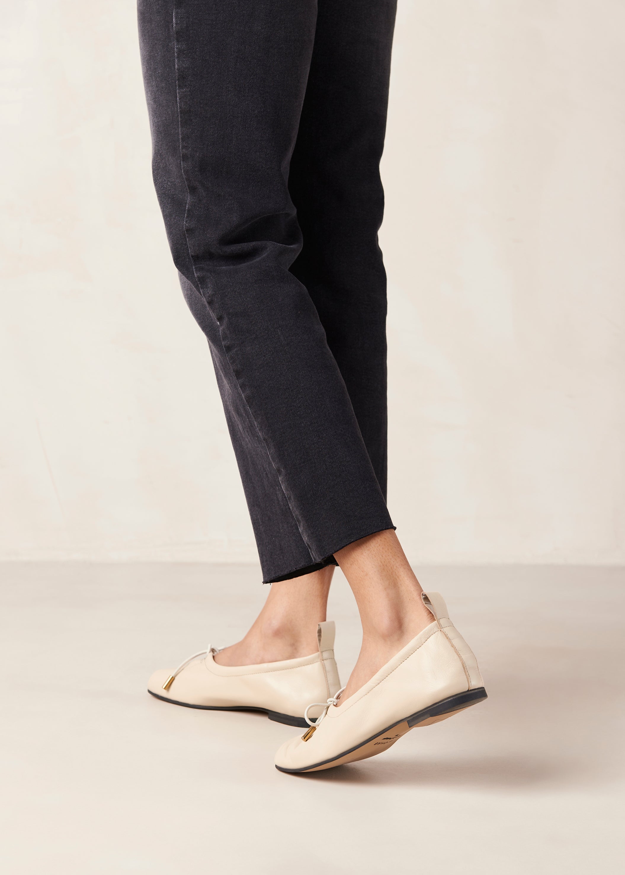 Rosalind Genuine Leather Ballet Flats for Women - Comfortable & Stylish Cream Shoes for Work, Office, and Casual Wear