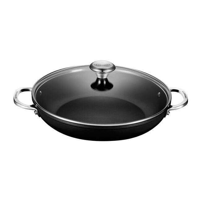 Premium 4 Quart Non-Stick Braiser Pan - Heavy Duty, Oven Safe & Dishwasher Safe for Perfect Searing, Braising & Roasting - Ideal for Stovetop to Oven Cooking, Family Dinners & Entertaining