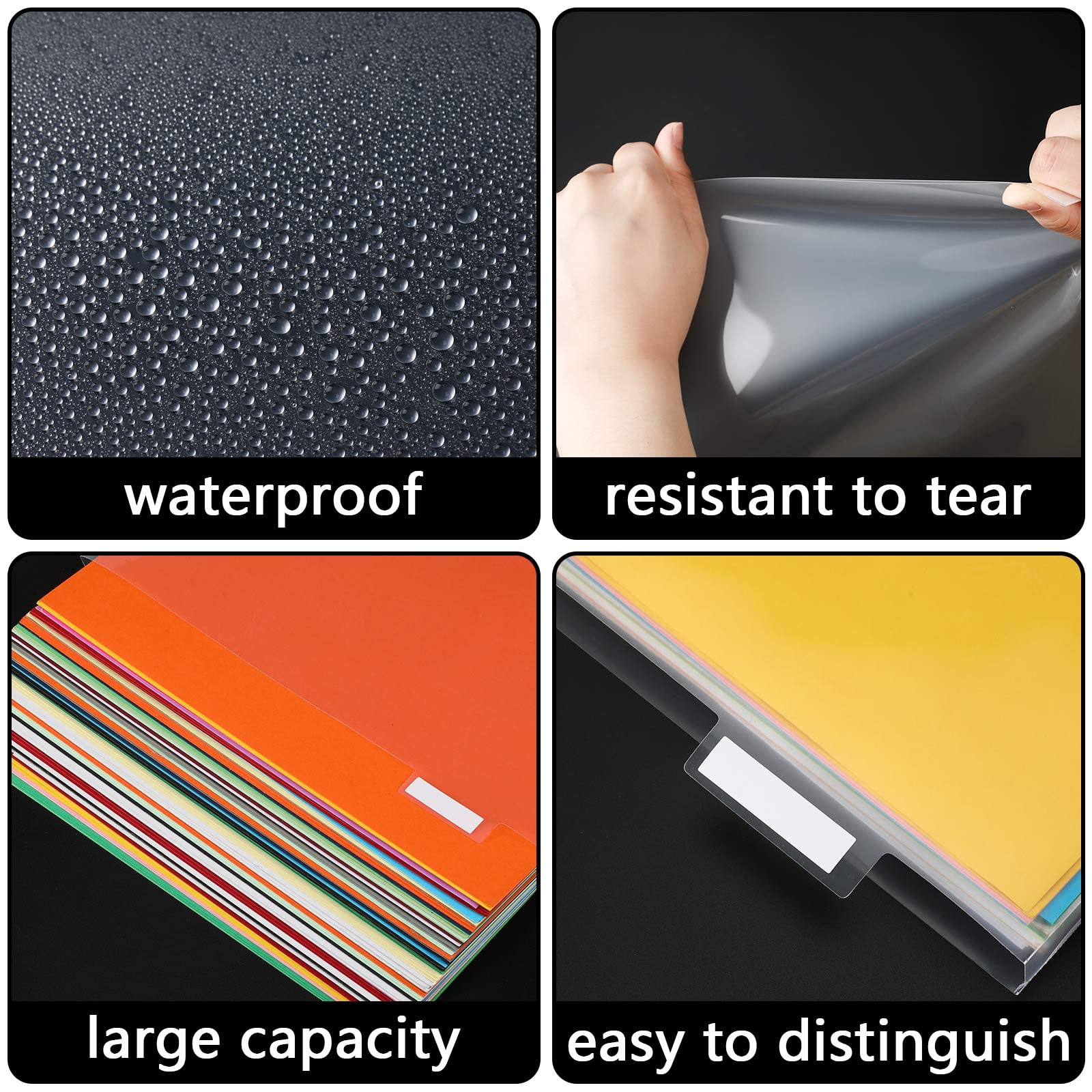 40-Pack Clear Top Loading Scrapbook Paper Organizer - 12x12 Plastic Storage Files with Customizable Tabs for Vinyl, Photos, and Scrapbooking Supplies - Perfect for Craft Rooms, Scrapbooking Projects, and Photo Organization