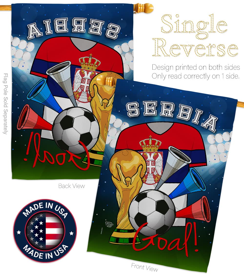 Serbia Flag - Outdoor & Indoor Banner for Soccer Fans - FIFA World Cup Decor