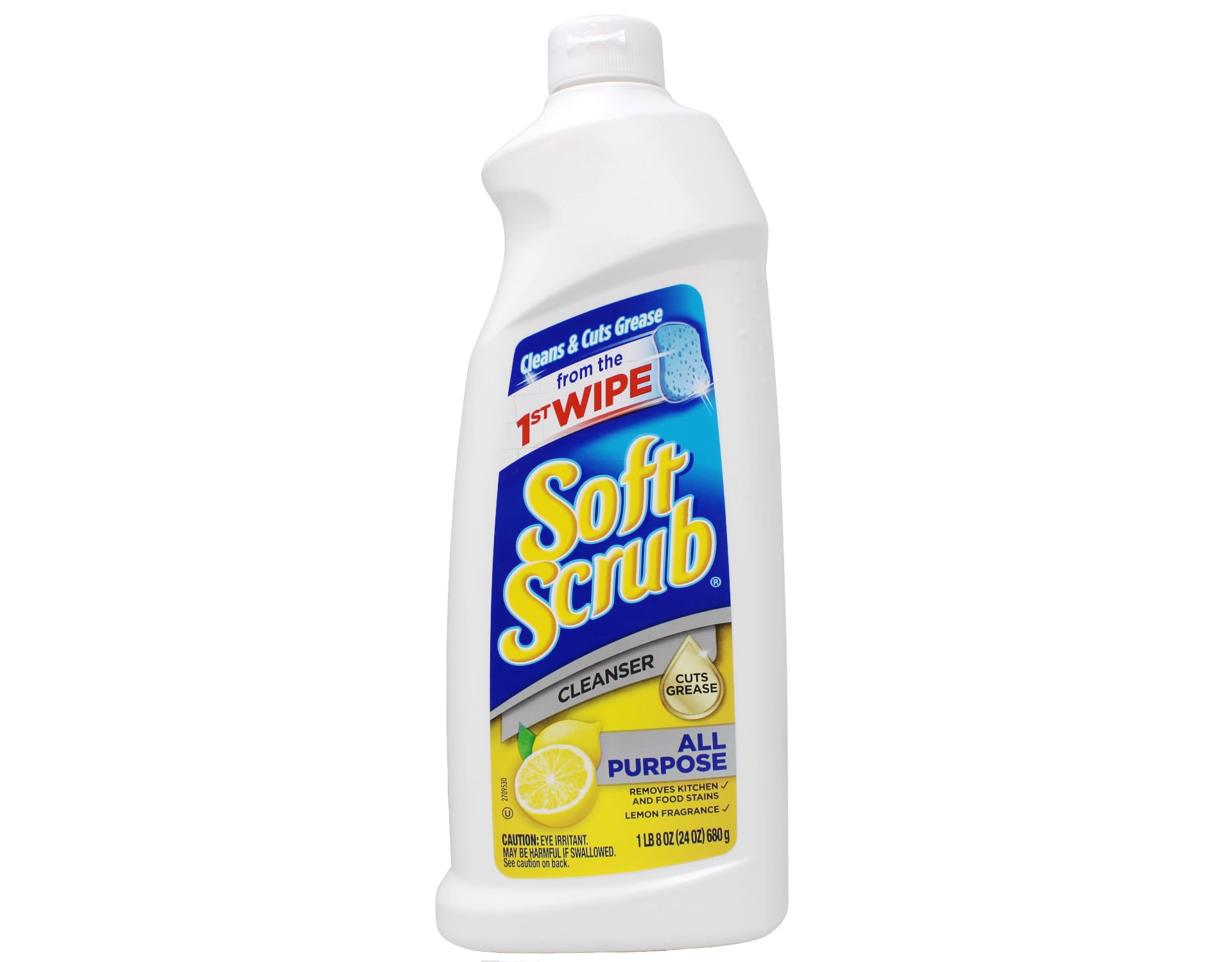 Soft Scrub 24 Oz Lemon All-Purpose Cleanser - Pack of 18 | Multi-Surface Cleaner for Kitchen, Bathroom & More | Removes Stains & Grease | Gentle Abrasive Formula