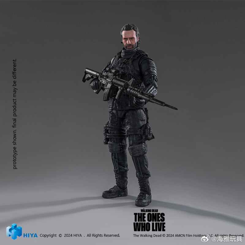 Pre Order 1/18 HIYA 4-Inch Action Figure - The Walking Dead: The Ones Who Live Rick Grimes Collectible Toy | Highly Detailed Mini Series for Display & Role Play Scenes