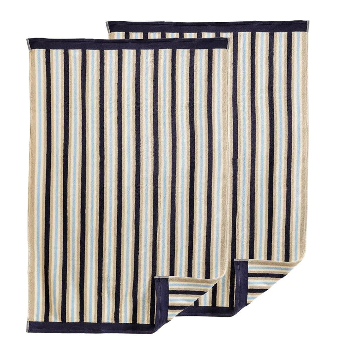 Premium Cotton Stripe 2-Piece Bath Towel Set - Soft, Absorbent & Quick-Drying - Perfect for Spa, Bathroom & Beach Use
