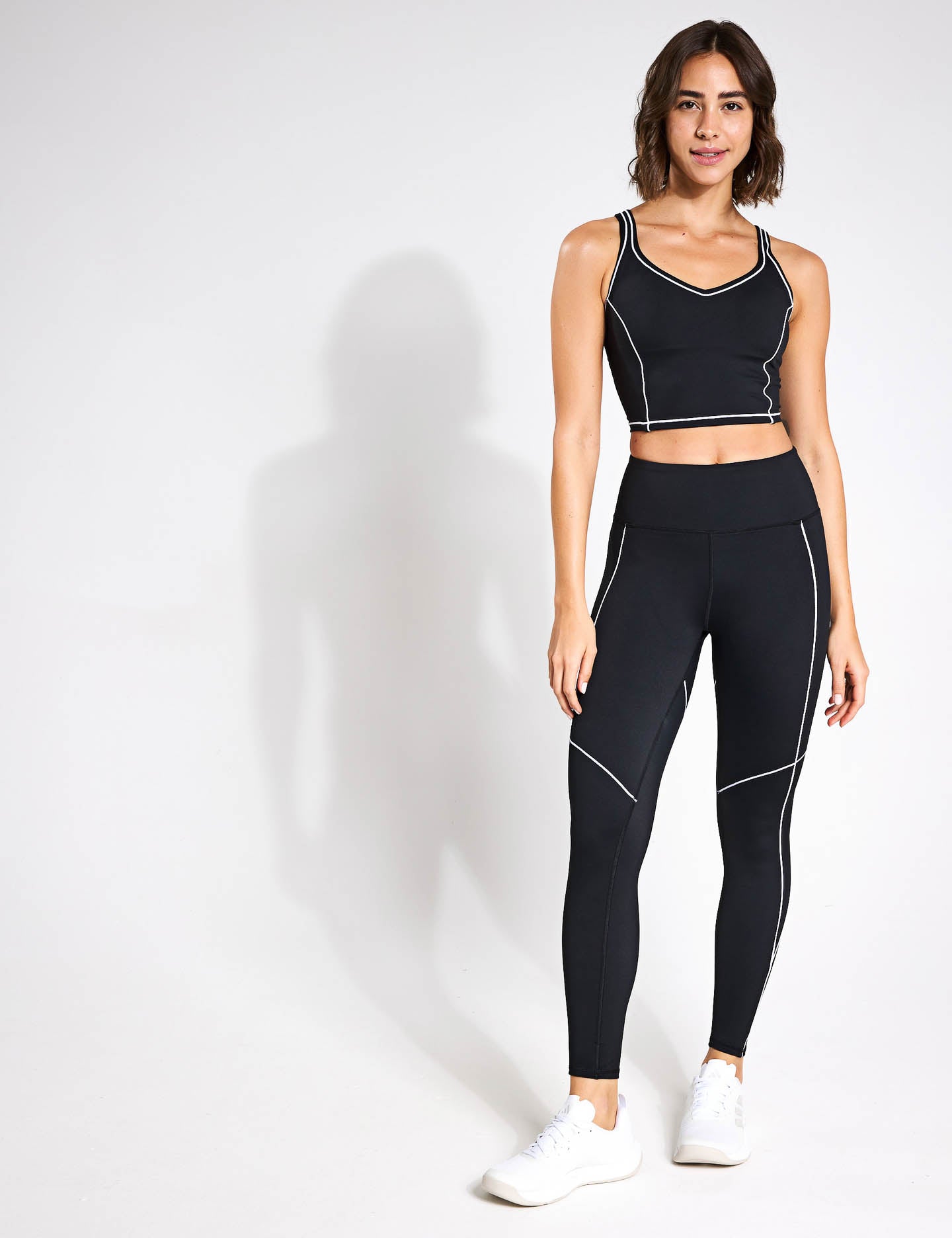 Amara High Waist Yoga Leggings for Women - Black & White - Comfortable Workout Pants for Gym, Running, and Lounge Wear