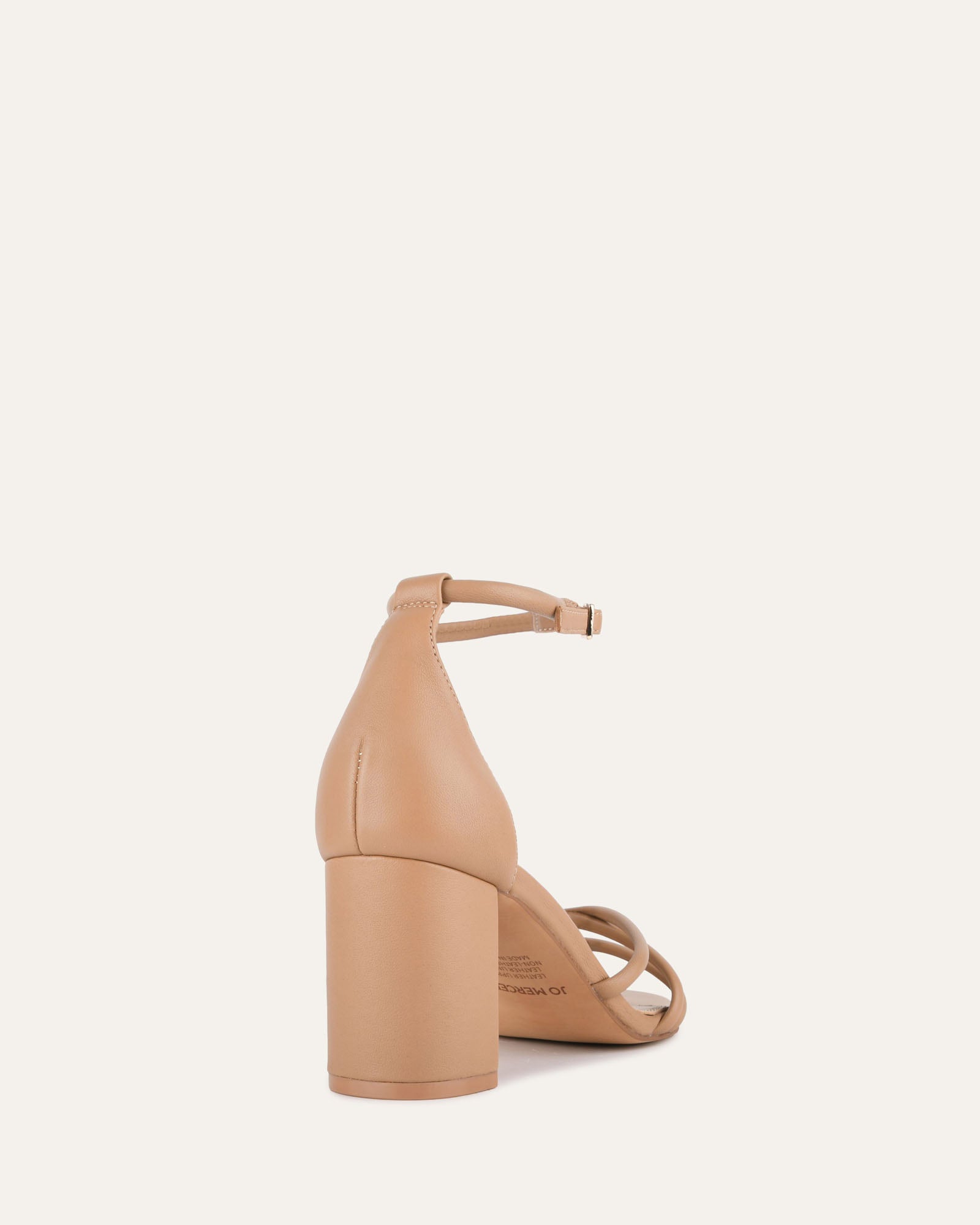 NICOLA Women's Mid Heel Sandals - Tan Leather Strappy Summer Dress Sandals for Weddings, Parties & Office Wear