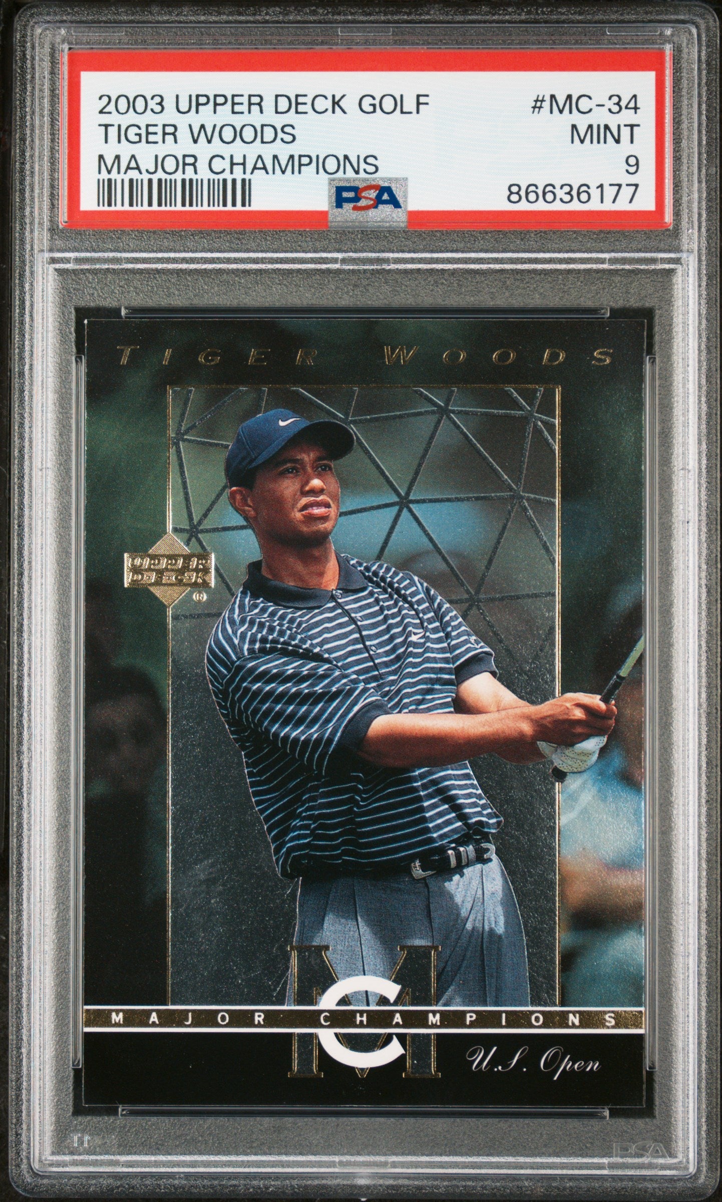 2003 Upper Deck Major Champions Tiger Woods #MC34 PSA 9 Mint - Rare Golf Trading Card for Collectors & Sports Fans - Perfect for Display, Investment & Memorabilia Collections