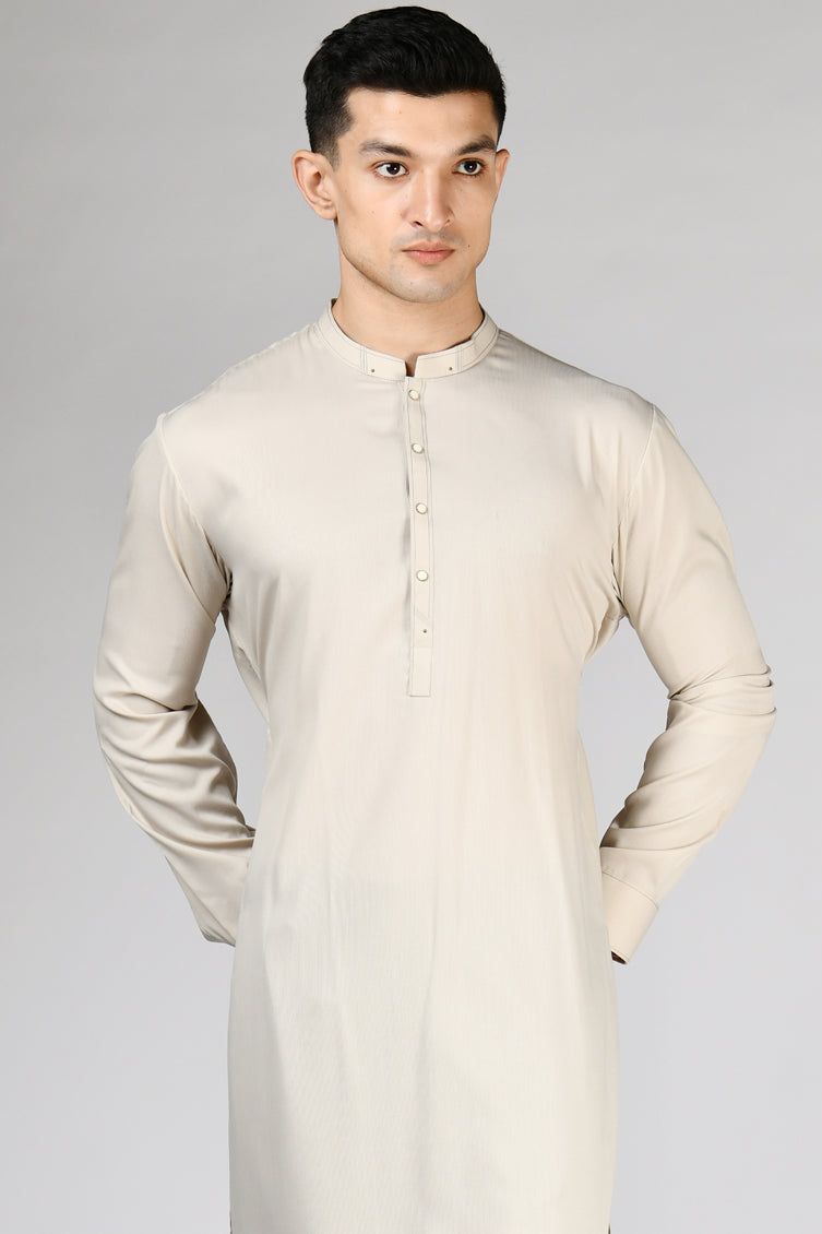 Blended Fawn Kurta Trouser by J. Junaid Jamshed - Premium Cotton Blend Ethnic Wear for Men - Perfect for Eid, Weddings & Festive Occasions