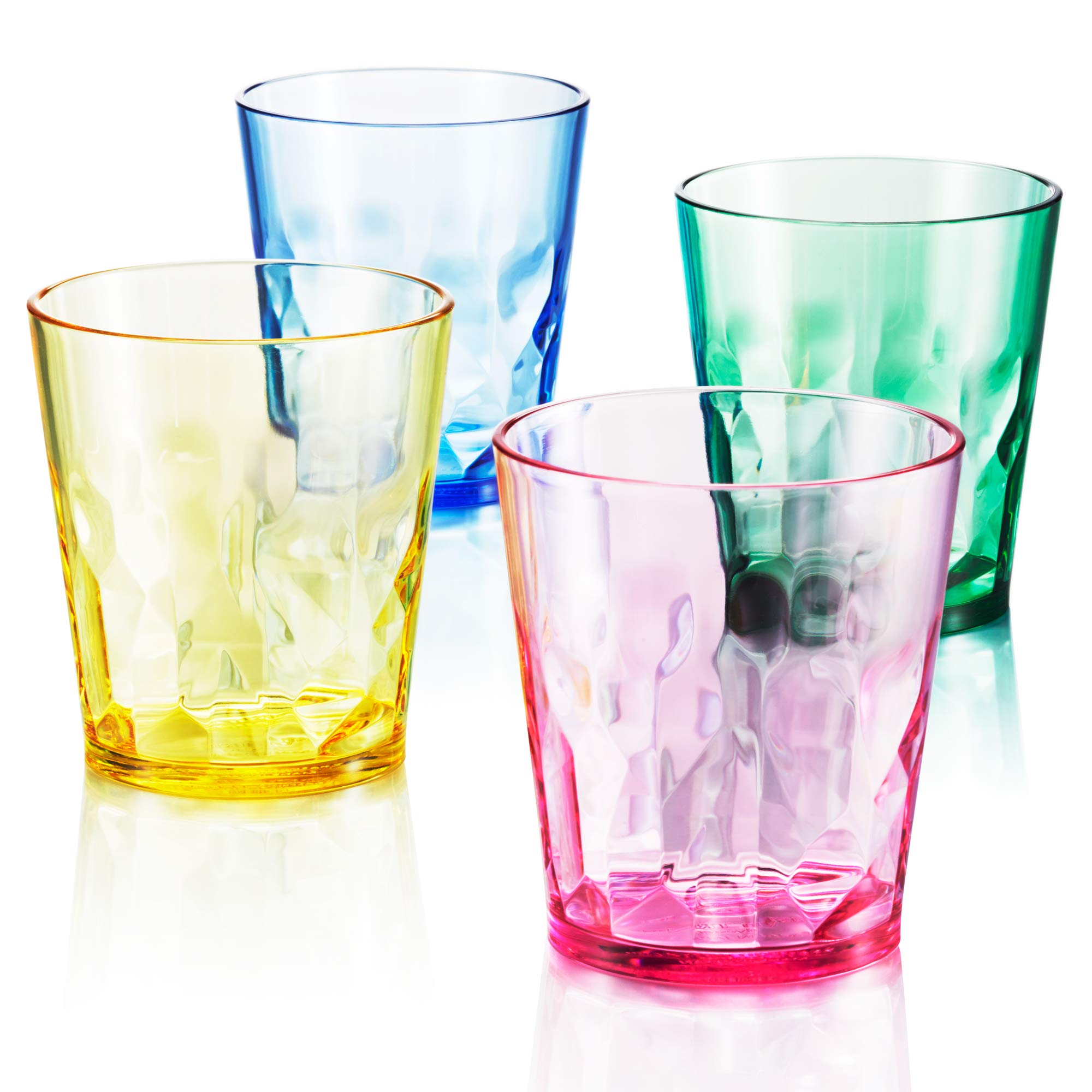 SCANDINOVIA 8 oz Unbreakable Premium Juice Glasses - Set of 4 BPA-Free Acrylic Tumbler Cups for Kids & Adults - Dishwasher Safe, Stackable, Reusable - Perfect for Smoothies, Cocktails, and Everyday Drinks at Home or Parties