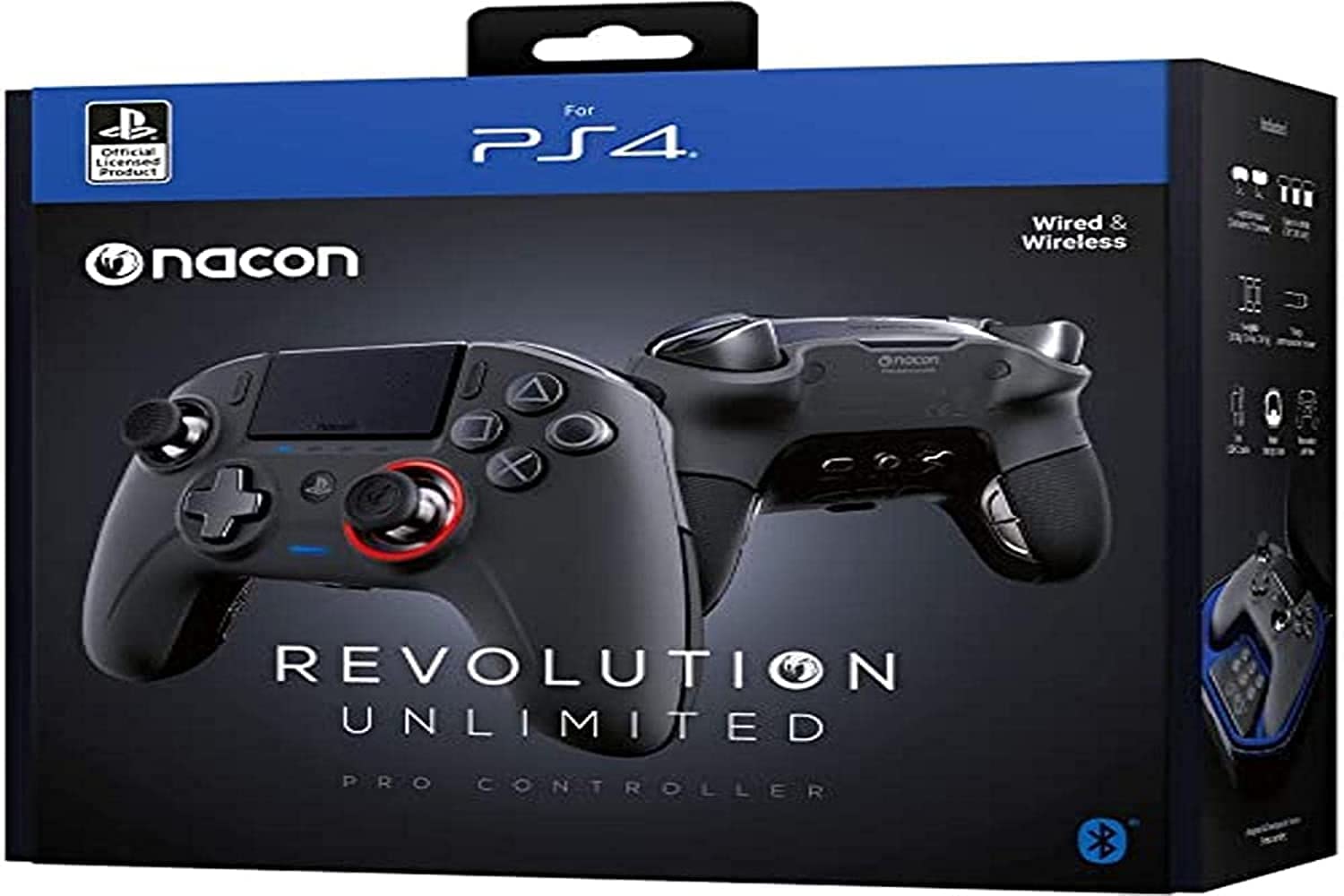 NACON REVOLUTION UNLIMITED PRO Controller for PS4 - Wireless Gaming Controller with Customizable Buttons & Ergonomic Design - Perfect for Competitive Gaming & Long Play Sessions