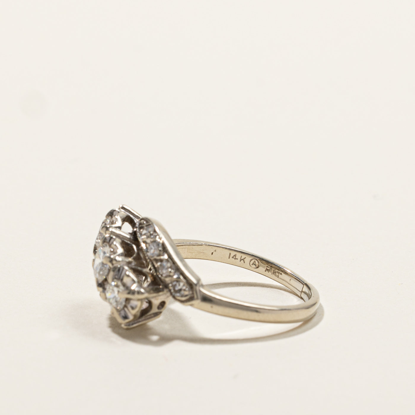 0.79ctw Bypass Cluster Diamond Ring - Size 7.25 | Elegant Wedding Band, Anniversary Gift for Her | Perfect for Engagement, Proposal & Special Occasions