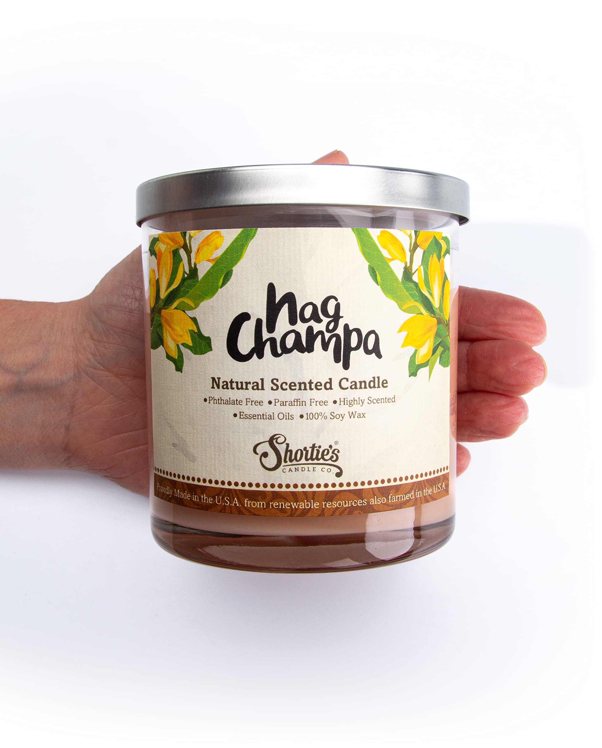 Nag Champa Scented Natural Soy Candle - 100% Soy Wax, Phthalate & Paraben Free, Essential Fragrance Oils, Clean Burning, 9 Oz - Perfect for Yoga, Meditation, Relaxation & Home Aromatherapy