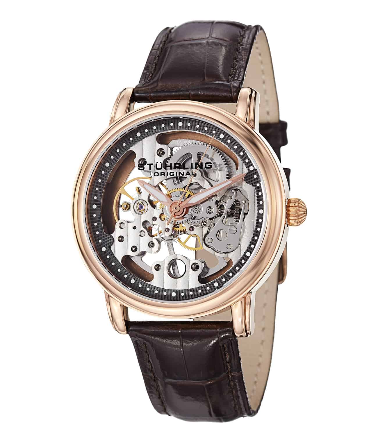 Grey Dial / Rose Case / Brown Leather Strap Tang Buckle