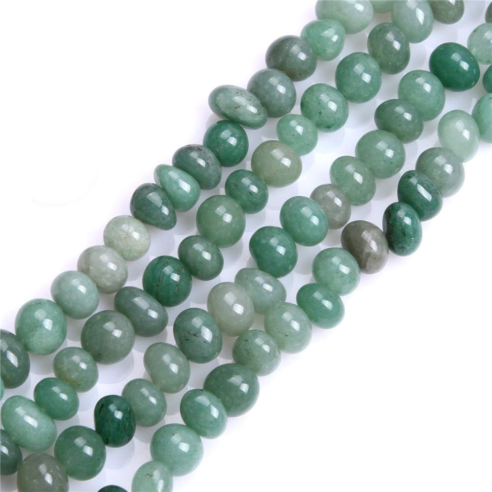 Natural Green Aventurine Gemstone Loose Beads for Jewelry Making - Potato Shape 8-10x12-14mm - Energy Healing Stones for DIY Bracelets, Necklaces & Spiritual Crafts