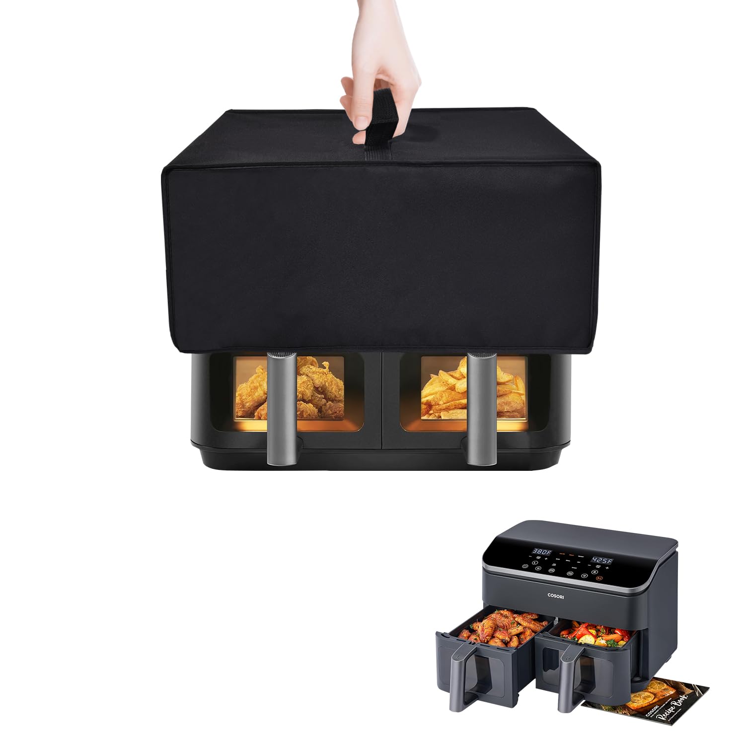 Heavy Duty Waterproof Air Fryer Cover - Thickened Dust-Proof & Heat-Resistant Oven Lid for COSORI 9Qt 8-in-1 Dual Air Fryer (18.5