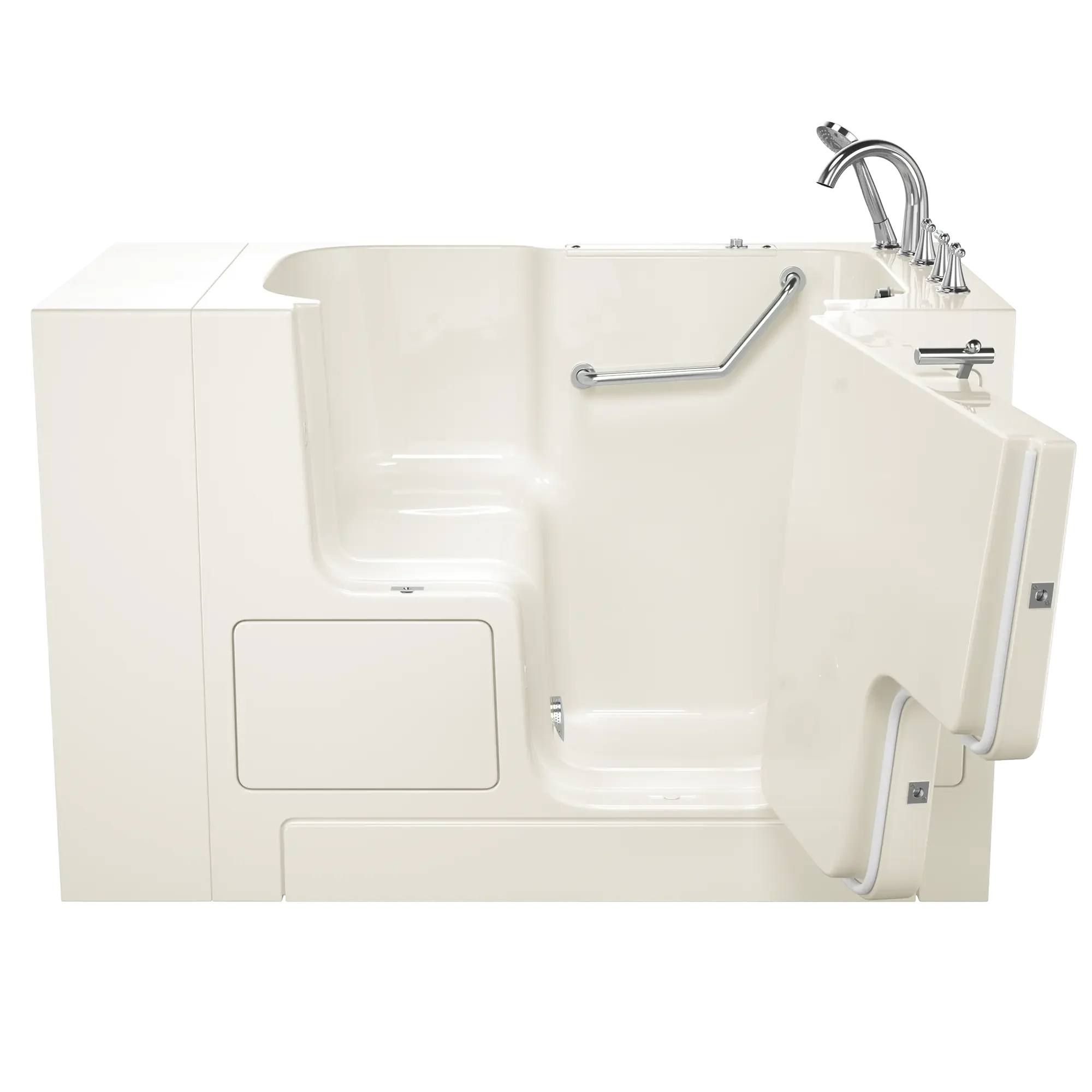 32 x 52 Inch Gelcoat Walk-In Bathtub with Soaker System & Right Hand Drain - Non-Slip Safety Tub for Elderly & Mobility Accessible Bathing - Perfect for Home Spa Relaxation & Hydrotherapy