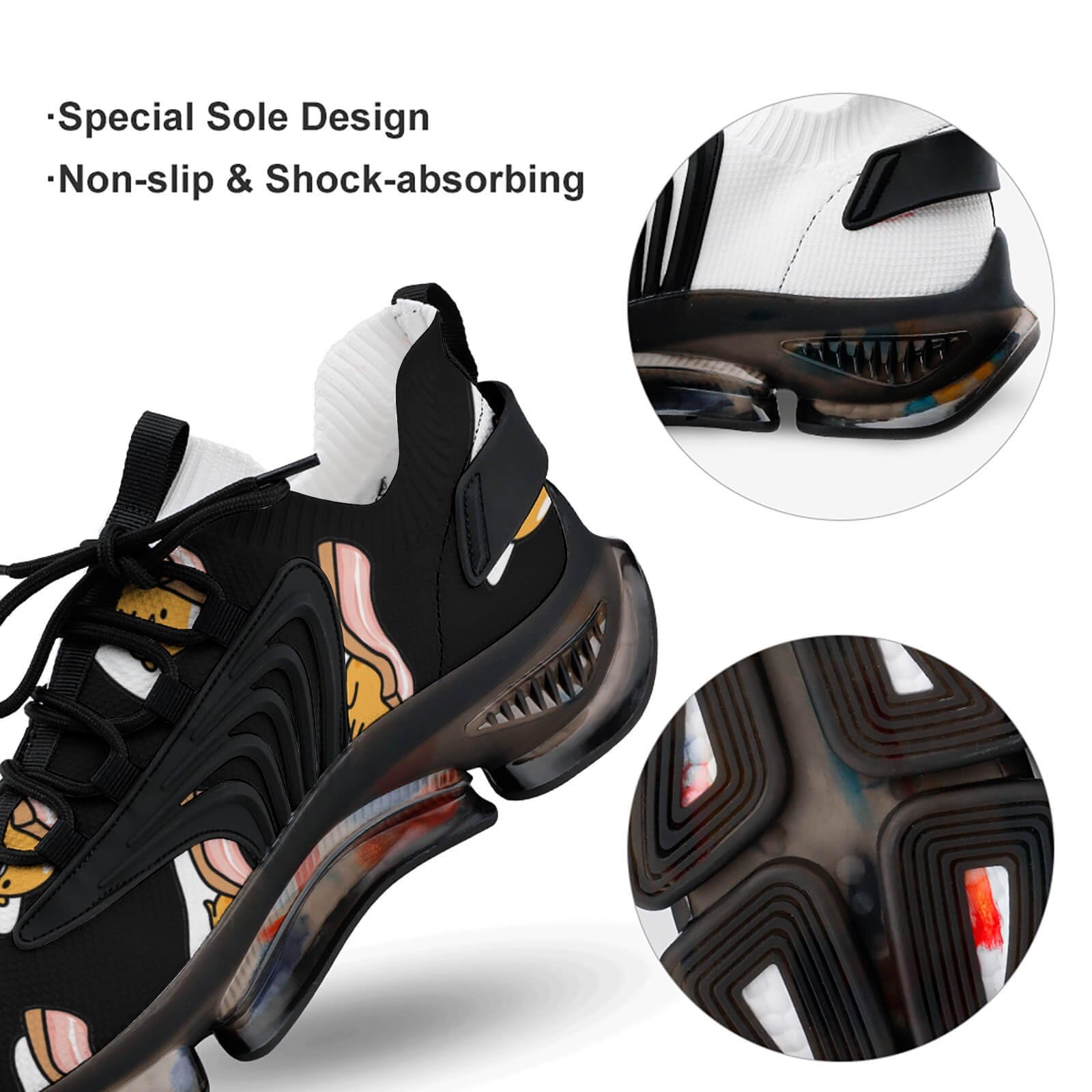 Bacon Slice Men's Lightweight Running Shoes - Breathable Athletic Sneakers for Gym, Hiking & Outdoor Sports | Comfortable Workout Shoes for Jogging & Fitness