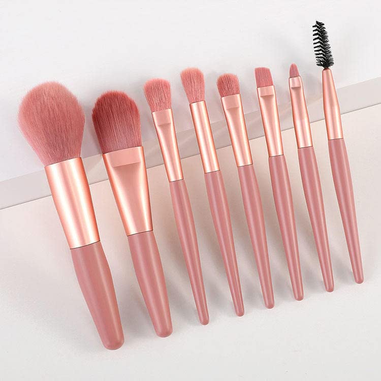 DD Retails Portable Synthetic Makeup Brush Set - 8 Piece Foundation & Eyeshadow Brush Kit for Women | Perfect for Travel, Home & Professional Makeup Application
