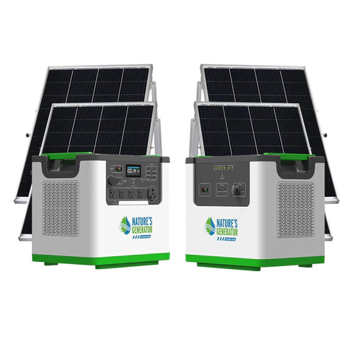 Natures Generator Lithium 3600W Solar Power Station with Power Pod & 4x100W Monocrystalline Solar Panels - Portable Solar Generator for Camping, RV, Emergency Backup Power