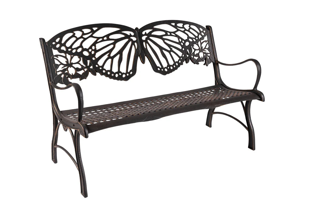 Outdoor Butterfly Bench - Elegant Garden Bench for Patio, Lawn, and Backyard - Perfect for Relaxing and Decorating Outdoor Spaces