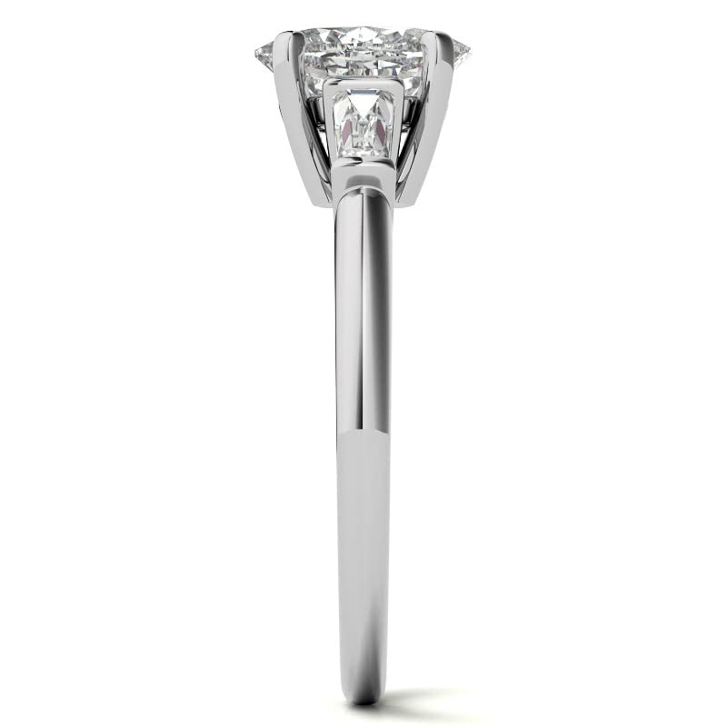 2 CT Oval Colorless Moissanite Engagement Ring Set for Women - Sterling Silver Wedding Bridal Ring Set with Solitaire Prong - Anniversary Promise Gift for Her - Perfect for Proposals, Weddings & Special Occasions