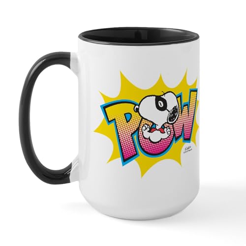 White/Black Inside - Peanuts Snoopy Pow Large Mug