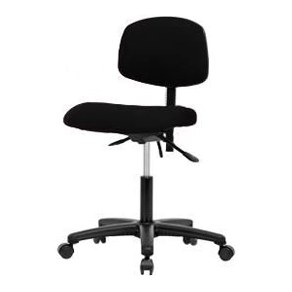 Thomas ECOM FDHCH-RG-T1-A0-RC-F43 Ergonomic Fabric Office Chair with Black Nylon Base - Adjustable Height, Tilt Function, No Arms, Smooth Rolling Casters in Blue - Perfect for Home Office, Study Room & Workspace