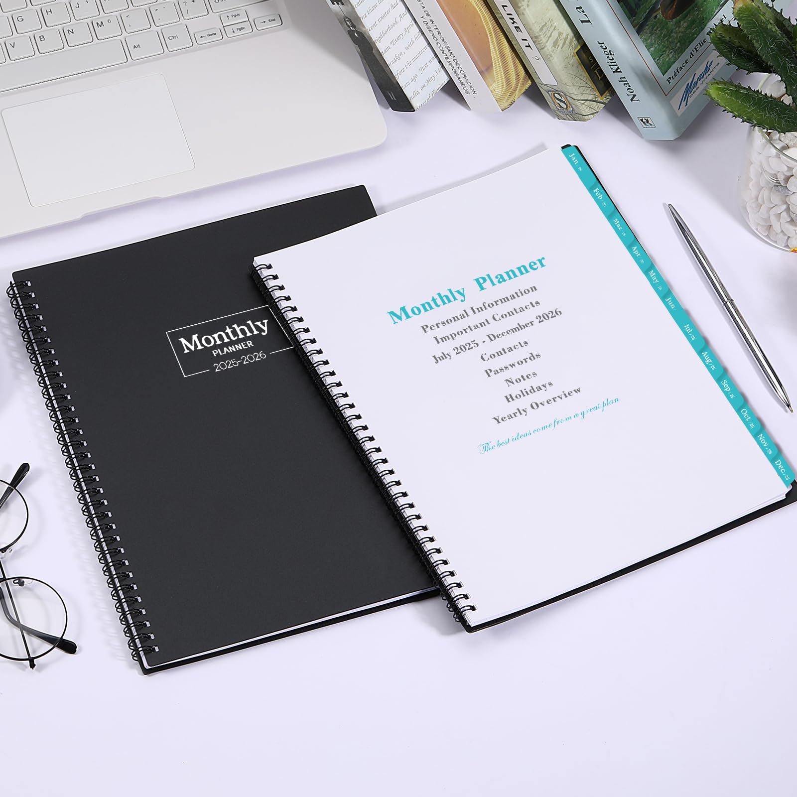 2025-2026 Monthly Planner with Tabs & Pocket | July 2025 - December 2026 | 18-Month Organizer with Contacts/Passwords Section | 8.5