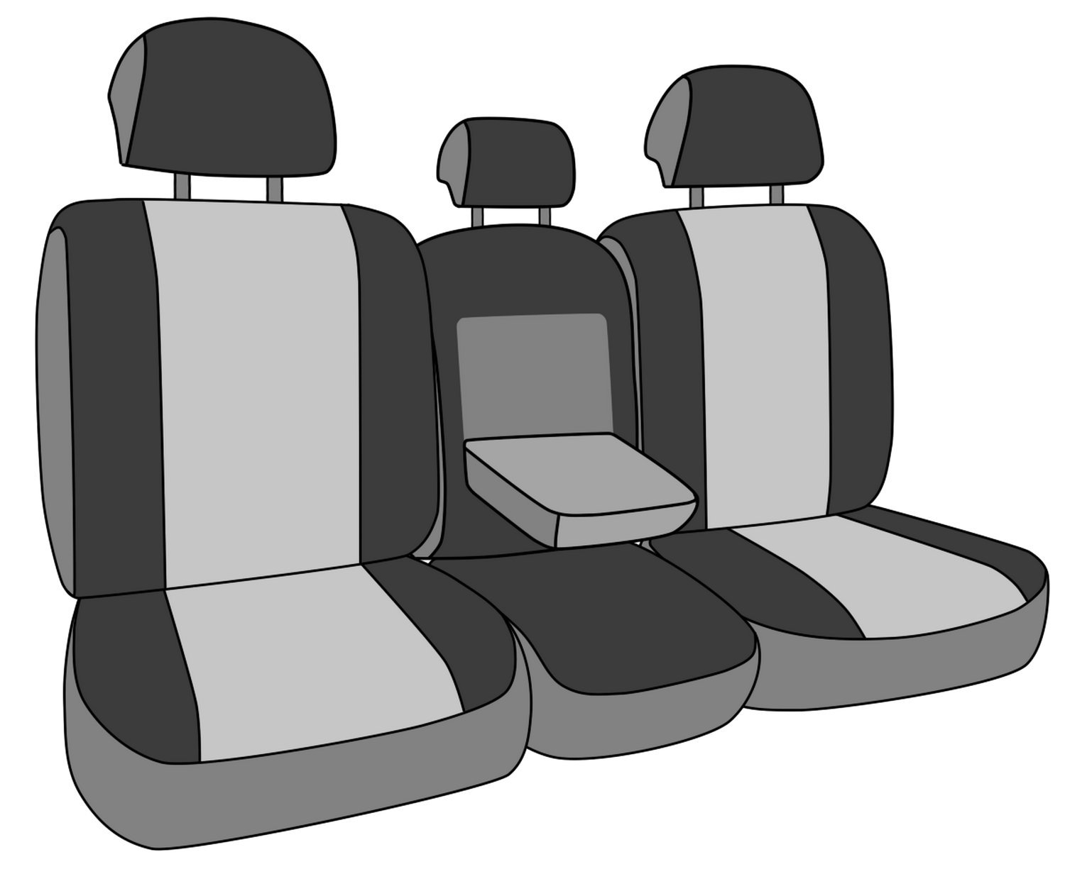 CalTrend Cordura Car Seat Cover for 2008-2013 Toyota Highlander - Durable Blue Bench Seat Cover with 40/20/40 Split & Blue Trim - Easy Installation Rear Seat Protector for Kids, Pets & Daily Commute (1 Set)