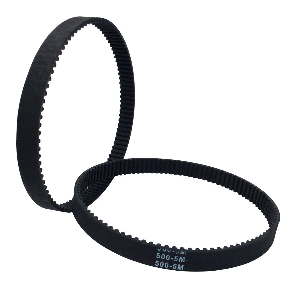 2Pcs HTD 5M Rubber Timing Belts 500mm Length 100 Teeth 15mm Width Closed-Loop Industrial Synchronous Belt for 3D Printers, CNC Machines, and Conveyor Systems