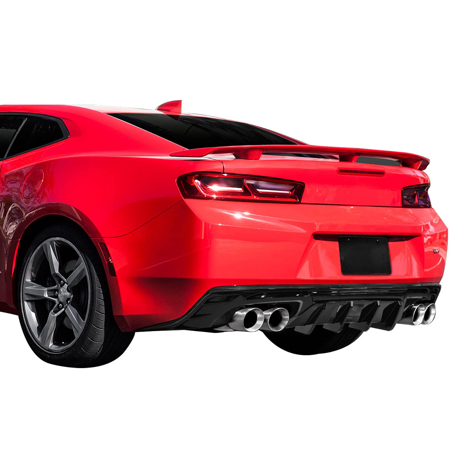 FREEMOTOR802® Rear Diffuser for 2016-2024 Chevrolet Camaro (Excluding ZL1) - IKON Style Matte Black PP Bumper Diffuser Guard & Lower Lip Replacement | Upgrade Your Camaro's Rear Styling for Sporty Look & Enhanced Aerodynamics