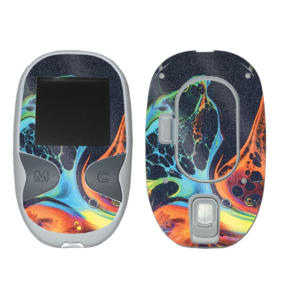 MightySkins Glossy Glitter Skin Cover for Care Touch Glucose Meter - Color Splash | Protective & Durable High-Gloss Finish | Easy to Apply | Made in USA | Perfect for Diabetes Management & Stylish Protection